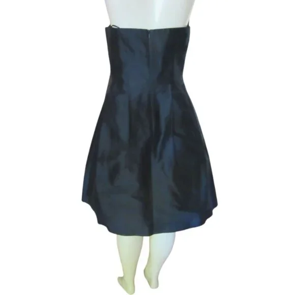 Vintage Trina Turk Black Silk Sleeveless Party Dress W/ Ruffles Size 4 - Picture 7 of 9